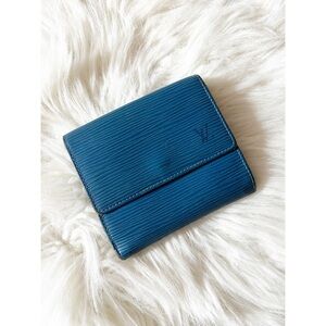 Louis Vuitton Blue Epi Elise Wallet